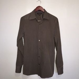 Banana Republic green & navy slim fit button down